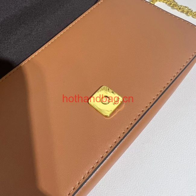 Fendi small smooth leather bag F1225 brown Fendi small smooth leather bag F1225 brown