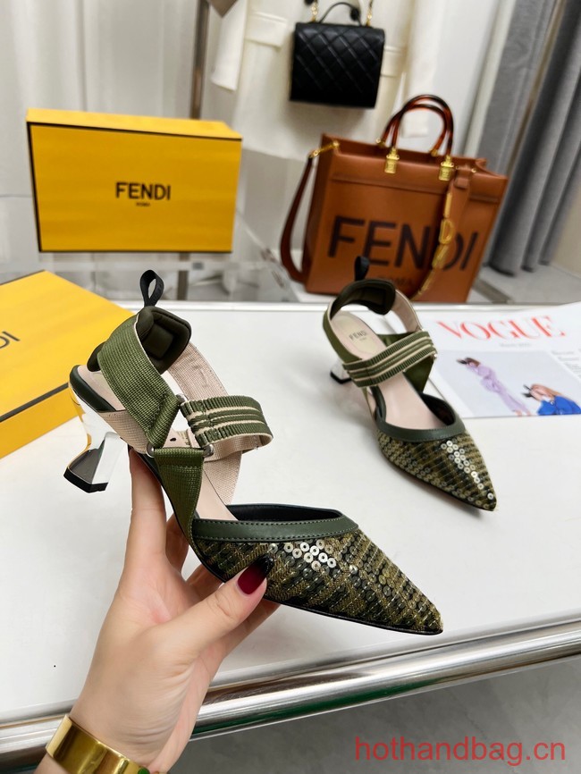 Fendi Colibri mesh high-heeled slingbacks 93615-3
