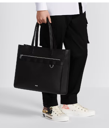 Dior Essentials SAFARI TOTE BAG Black Dior Oblique Jacquard and Grained Calfskin 1ESSH22 Dior Essentials SAFARI TOTE BAG Black Dior Oblique Jacquard and Grained Calfskin 1ESSH22