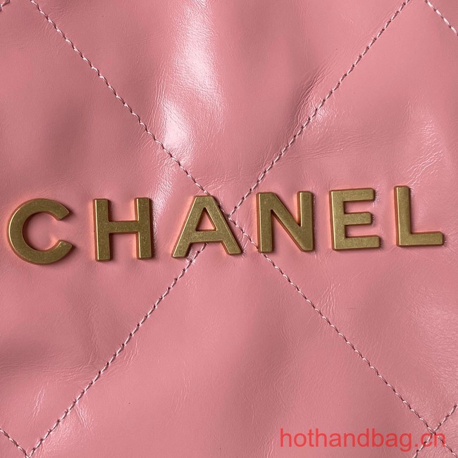 CHANEL 22 HANDBAG Calfskin & Gold-Tone Metal AS3261 pink