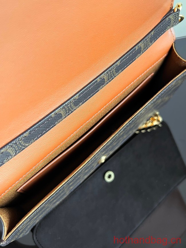 Celine CLASSIQUE TRIOMPHE BAG IN TRIOMPHE CANVAS AND CALFSKIN 115203 TAN