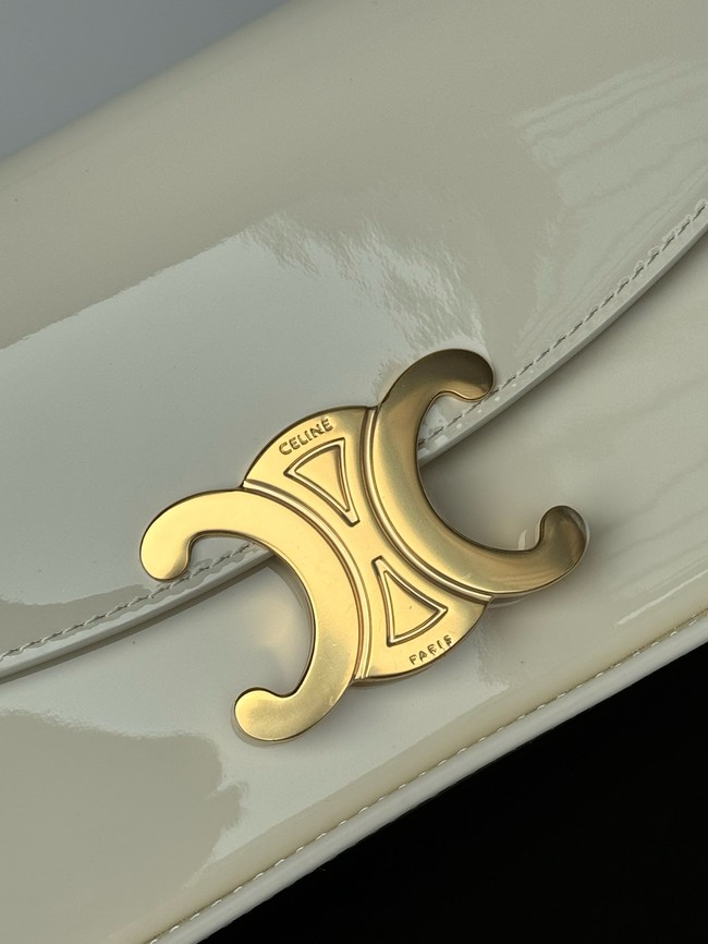 CELINE SHOULDER BAG TERENCE IN PATENT CALFSKIN 118313 white