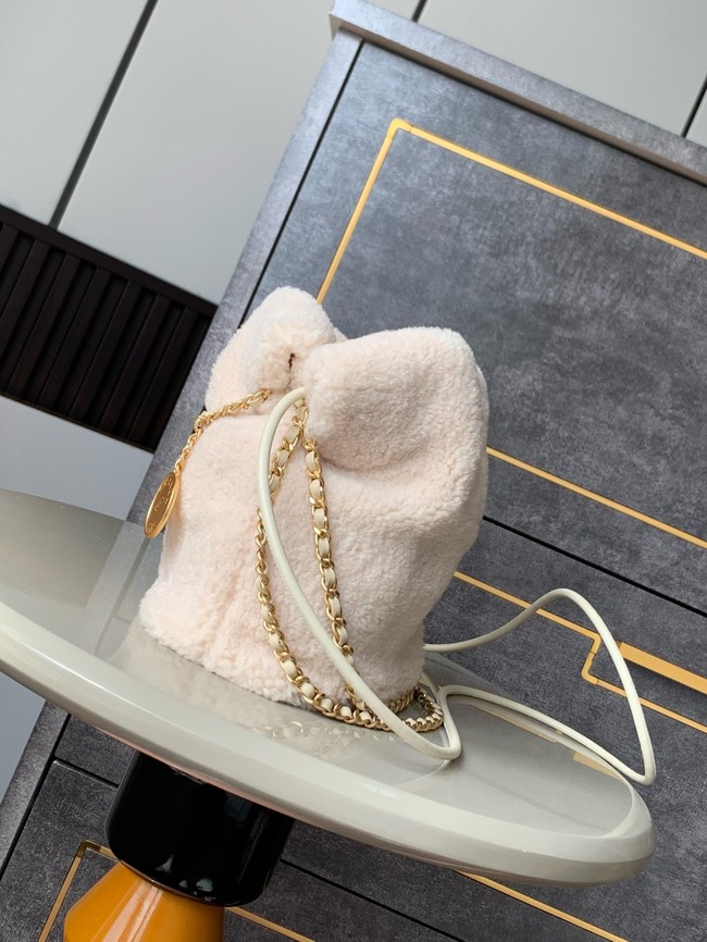 CHANEL 22 MINI HANDBAG wool AS3980 Beige