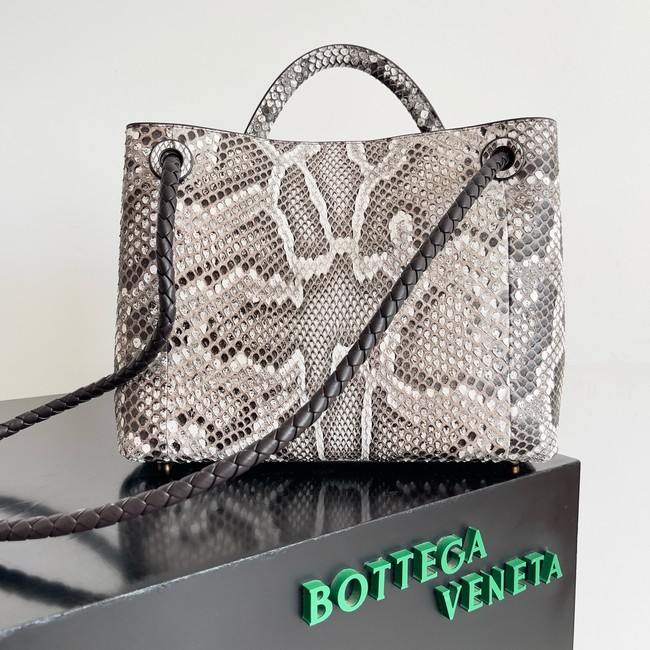 Bottega Veneta Medium Andiamo snake skin 766016 gray