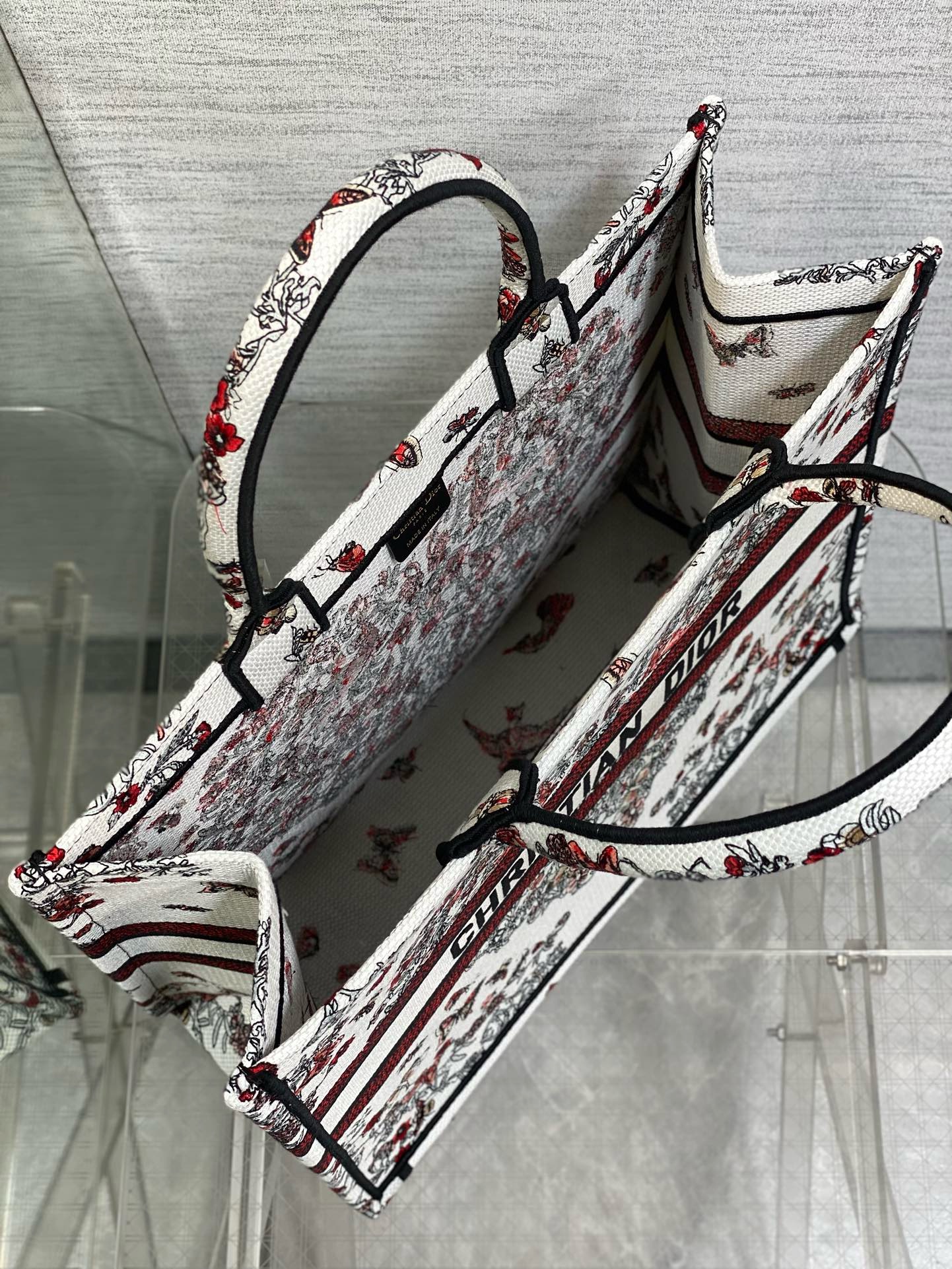 Large Dior Book Tote Embroidery with Multicolor M1286ZEDX