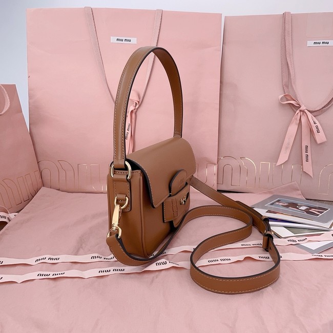 MIU MIU Leather Shoulder Bags 5BD270 Camel