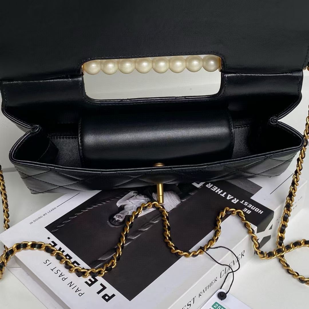 Chanel SMALL FLAP BAG WITH TOP HANDLE AS5390 black
