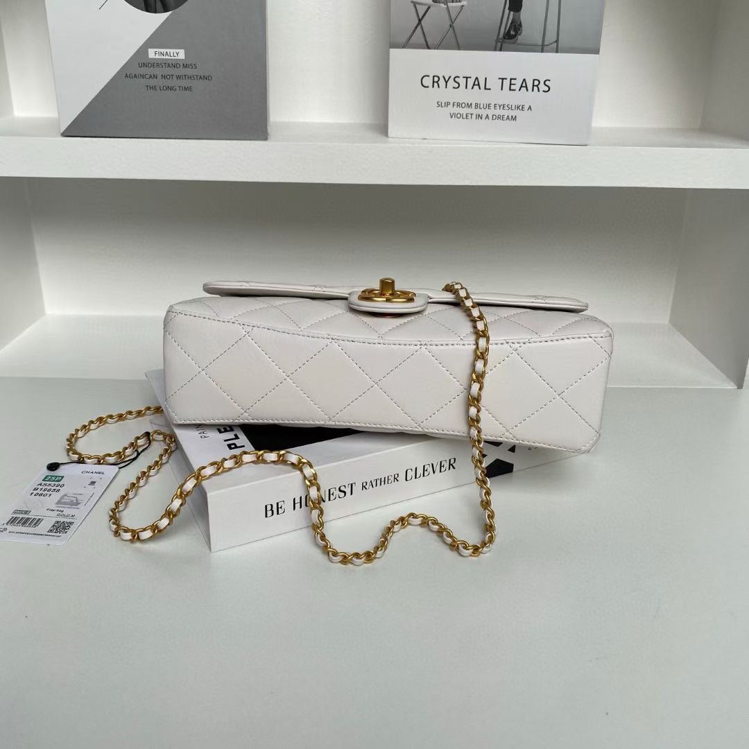 Chanel SMALL FLAP BAG WITH TOP HANDLE AS5390 white