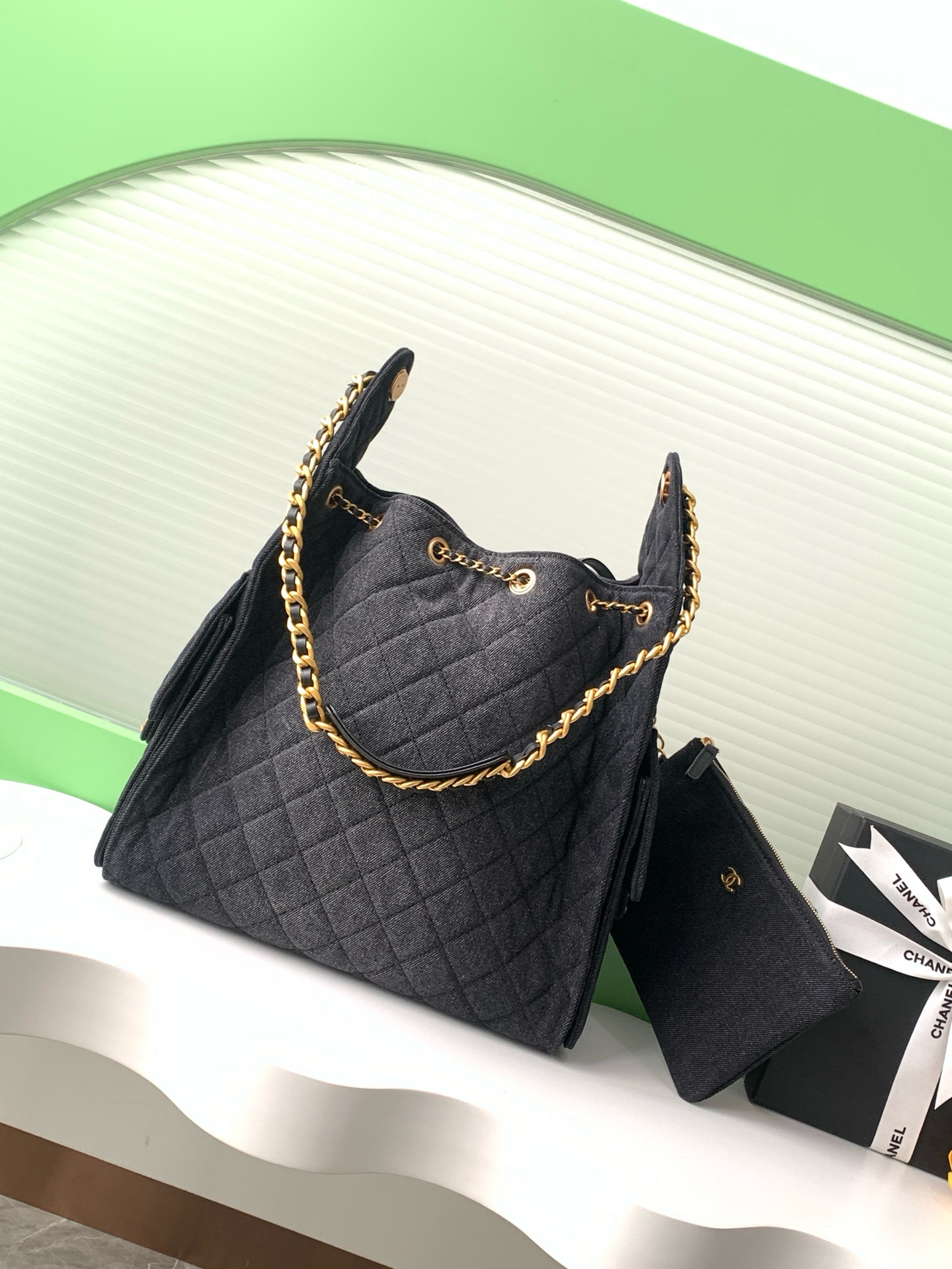 Chanel Denim HOBO BAG AS5231 black