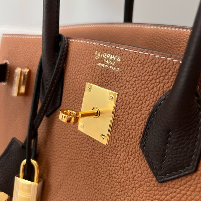 Hermes Birkin Tote Bag Original Togo Leather 6635 camel&coffce