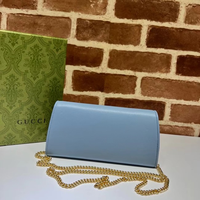 GUCCI BLONDIE WALLET ON CHAIN 725215 blue