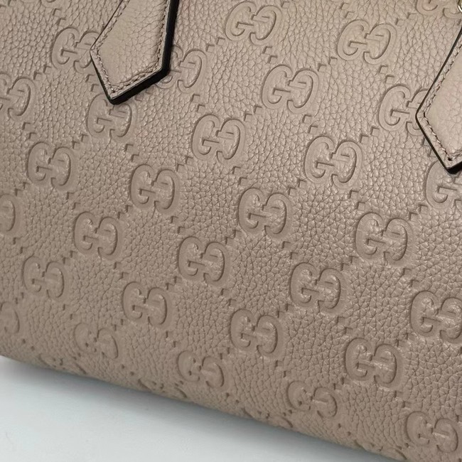 GUCCI GG EMBLEM MEDIUM BOSTON BAG 815255 Taupe