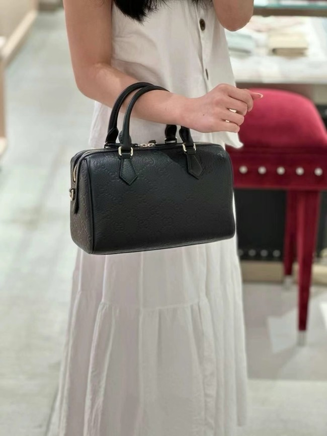 GUCCI GG EMBLEM MEDIUM BOSTON BAG 815255 black