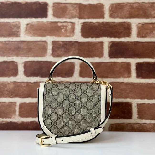 GUCCI HORSEBIT 1955 MINI TOP HANDLE BAG 781387 white&Supreme canvas