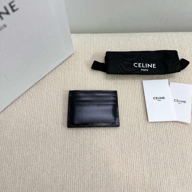 Celine CARD HOLDER TRIOMPHE IN SHINY CALFSKIN 10L833 black