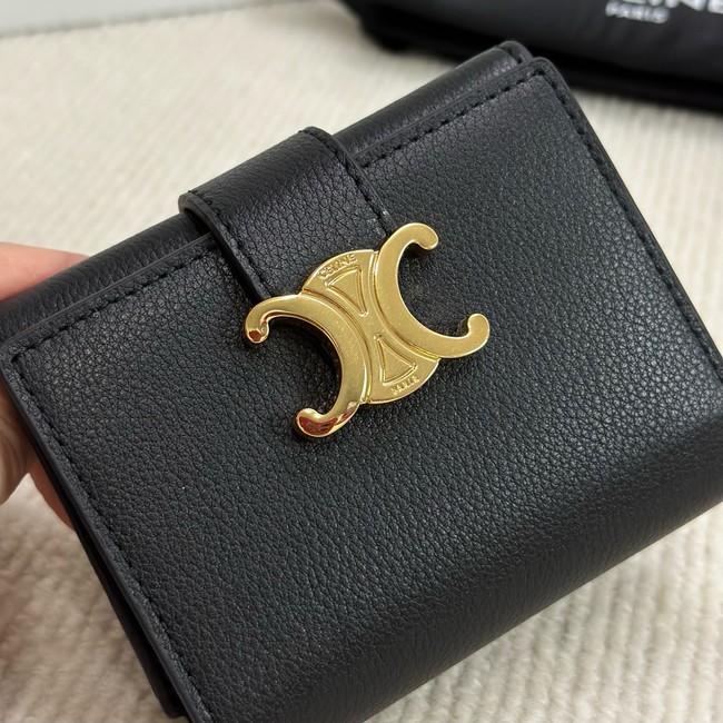 Celine FINE STRAP WALLET NINO IN SUPPLE GRAINED CALFSKIN 10M962 black 