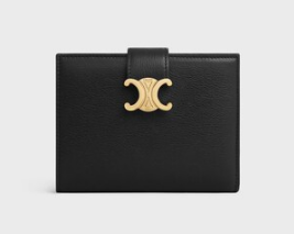 Celine MEDIUM STRAP WALLET NINO IN SUPPLE GRAINED CALFSKIN 10M912 black