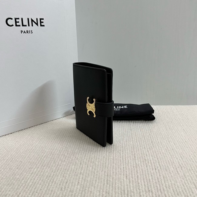Celine MEDIUM STRAP WALLET NINO IN SUPPLE GRAINED CALFSKIN 10M912 black