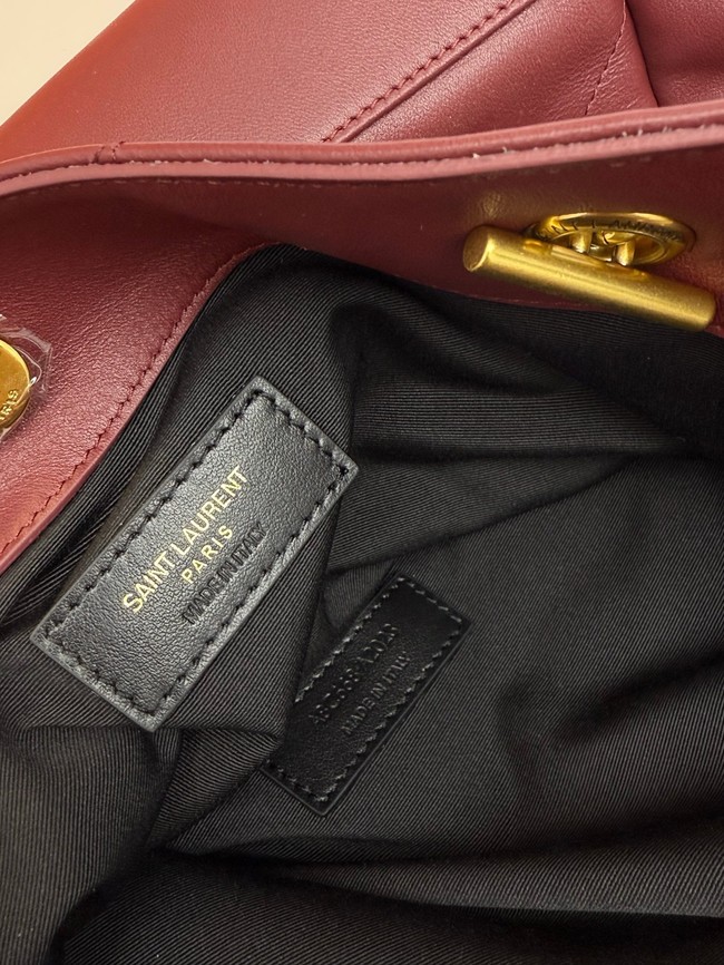 SAINT LAURENT JAMIE SHOPPING SMALL IN LAMBSKIN 833948 ROUGE CABERNET
