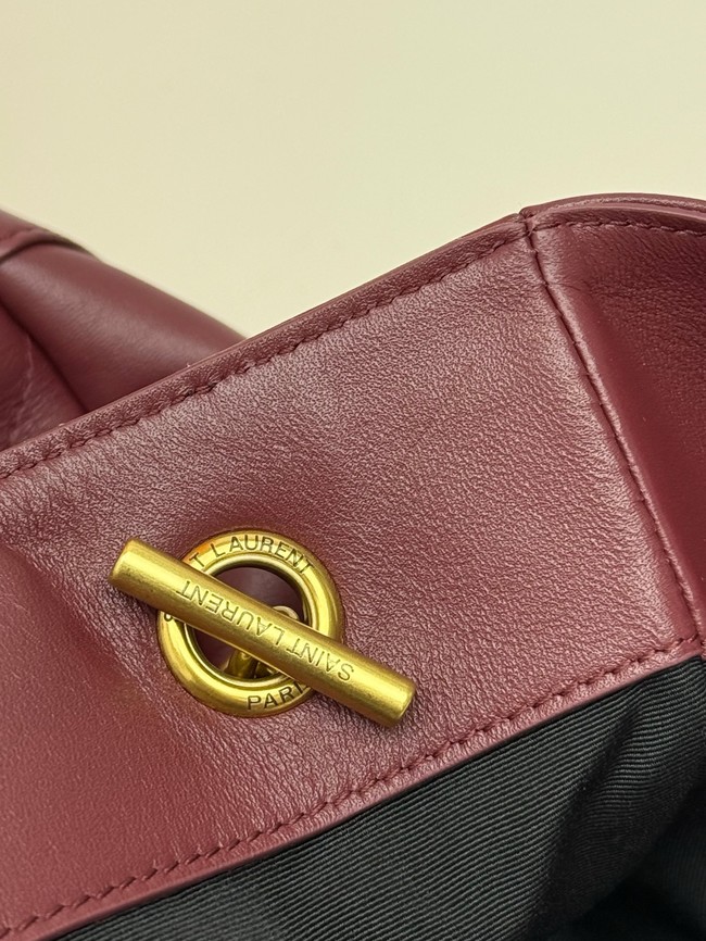 SAINT LAURENT JAMIE SHOPPING SMALL IN LAMBSKIN 833948 ROUGE CABERNET