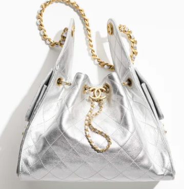 CHANEL 25 SMALL HANDBAG AS5293 Silvery