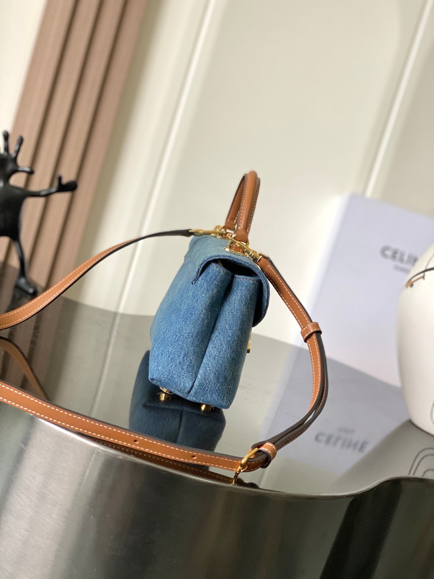 Celine TEEN NINO BAG IN Denim 118113 blue