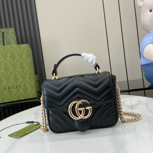 GUCCI GG MARMONT MINI TOP HANDLE BAG 811238 BLACK