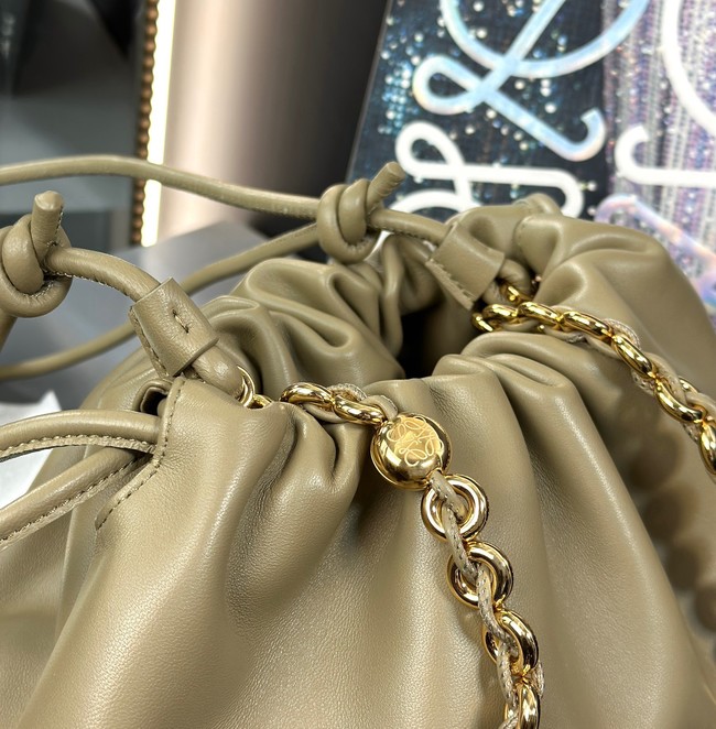 Loewe Napa Lamb Leather Flamenco Purse 80696 Khaki