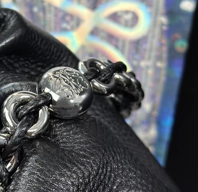 Loewe Napa Lamb Leather Flamenco Purse Grained Calfskin 80696 black