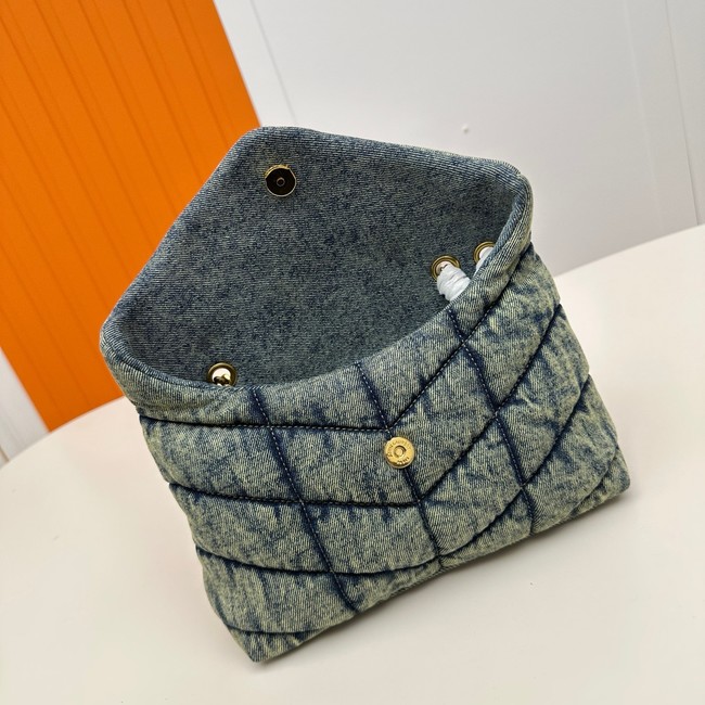 SAINT LAURENT TOY PUFFER IN LAMBSKIN 759337 Denim