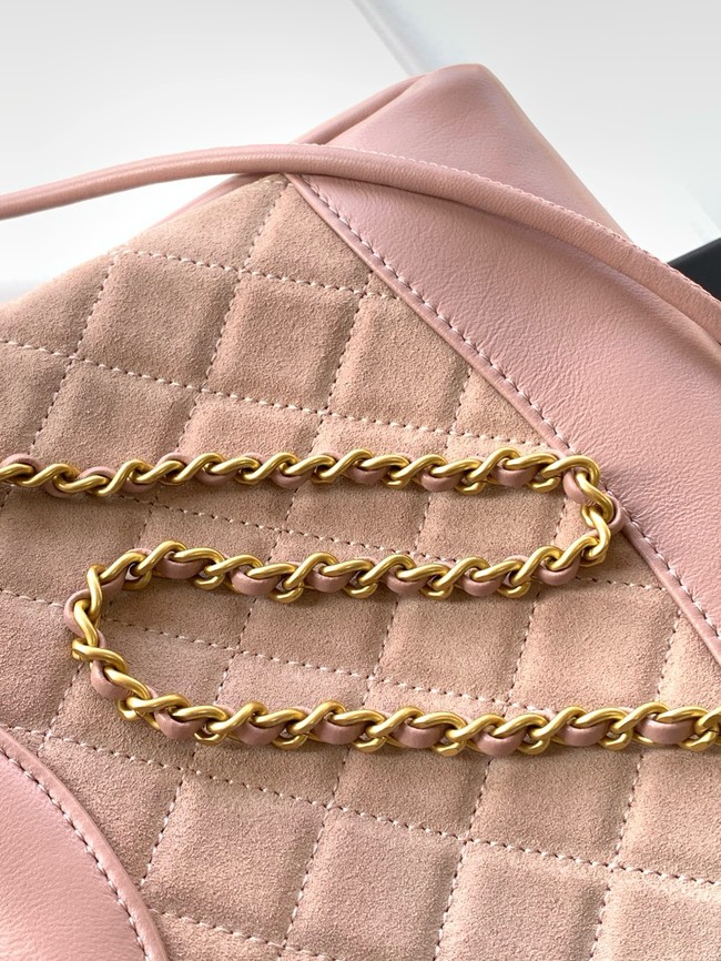 CHANEL 31 MINI SHOPPING BAG Suede Calfskin AS4133 pink