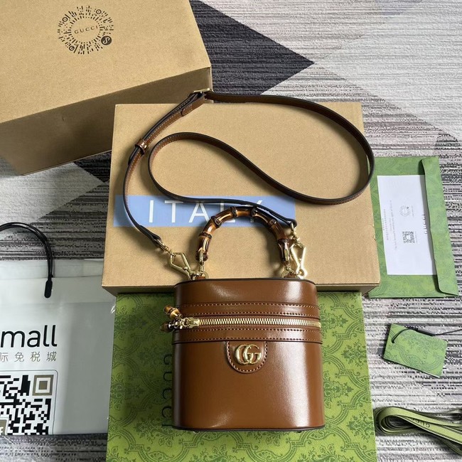 GUCCI MINI VANITY BAG WITH BAMBOO HANDLE 760200 brown