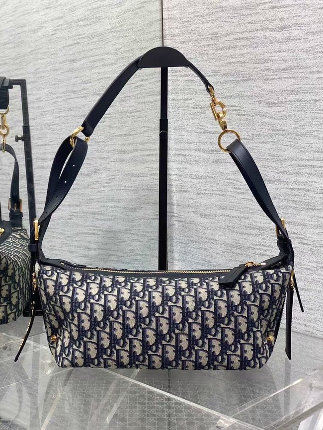 Dior Small D-Journey Bag M2416UNUO Blue Dior Oblique Jacquard