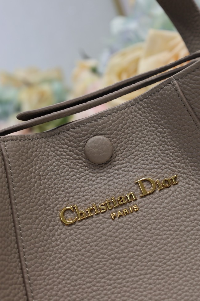 Dior Medium Signature Bucket Bag Grained Calfskin M2841USKU gray