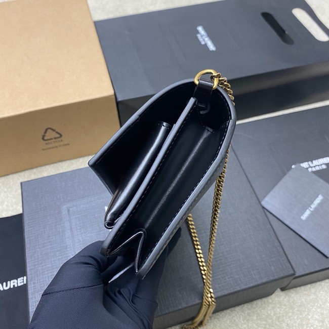 SAINT LAUREN SUNSET CLUTCH IN BOX SAINT LAURENT 810997 NOIR