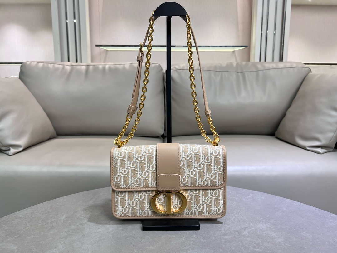 Dior 30 Montaigne Chain Bag Natural Dior Oblique Jacquard M9208UTZQ