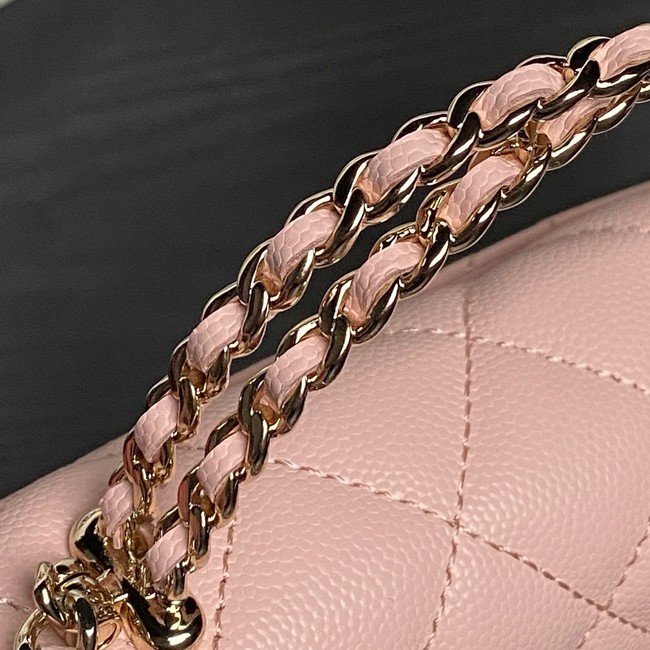 Chanel MINI FLAP BAG CLUTCH WITH CHAIN Gold-Tone Metal AP3238 pink