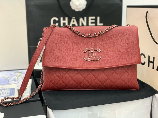 Chanel Grained Calfskin Shoulder Bag AS8095 red