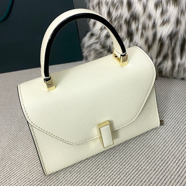 Valextra Iside Top Handle Mini Bag 00359 Cream
