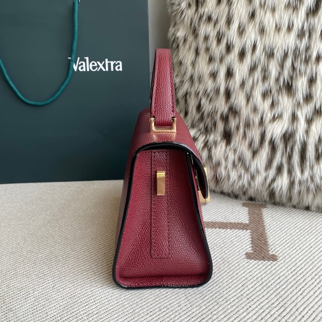 Valextra Iside Top Handle Mini Bag 00359 burgundy