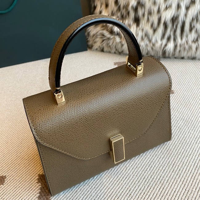 Valextra Iside Top Handle Mini Bag 00359 dark gray
