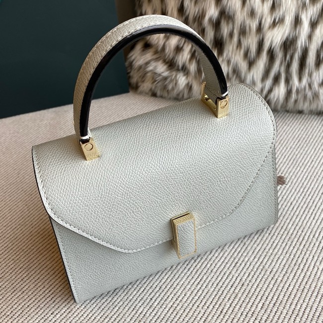 Valextra Iside Top Handle Mini Bag 00359 light gray