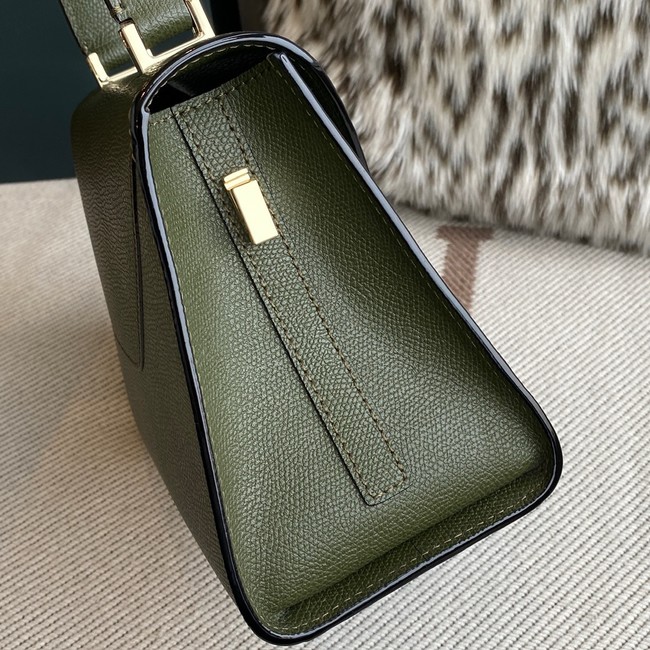 Valextra Iside Top Handle Medium Bag 56028 MILITARY GREEN