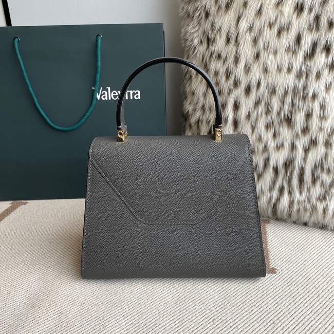 Valextra Iside Top Handle Medium Bag 56028 Steel gray