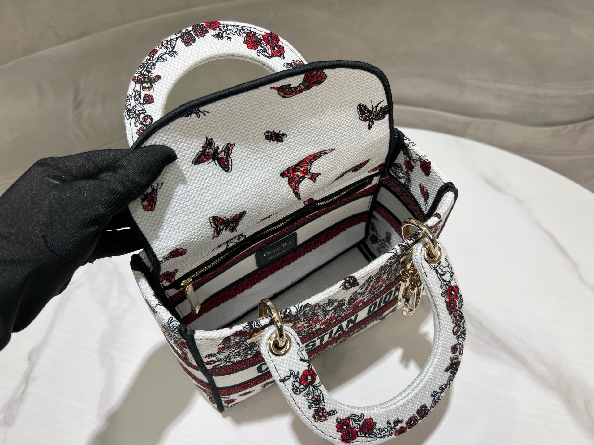 Dior Medium Lady D-Lite Bag Embroidery M0565OECZ-21