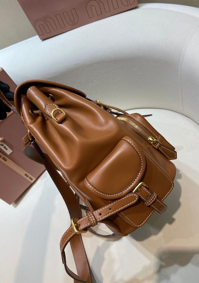 MIUMIU Cowhide backpack 5BZ042 brown