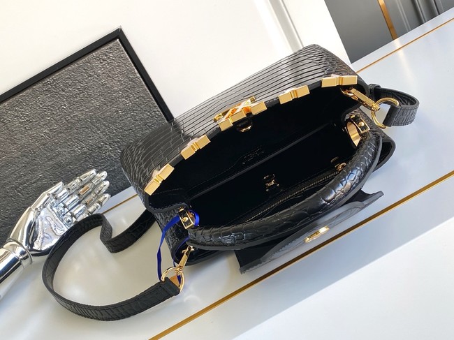 Louis Vuitton Capucines Crocodile pattern BB M86154 BLACK