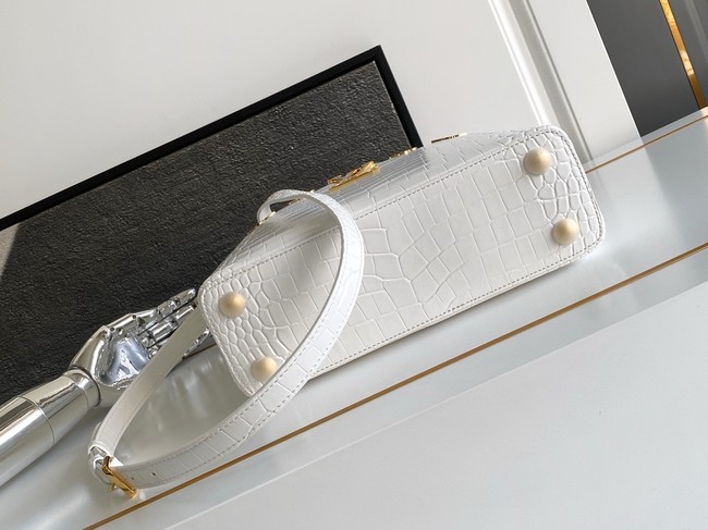 Louis Vuitton Capucines Crocodile pattern BB M86154 WHITE