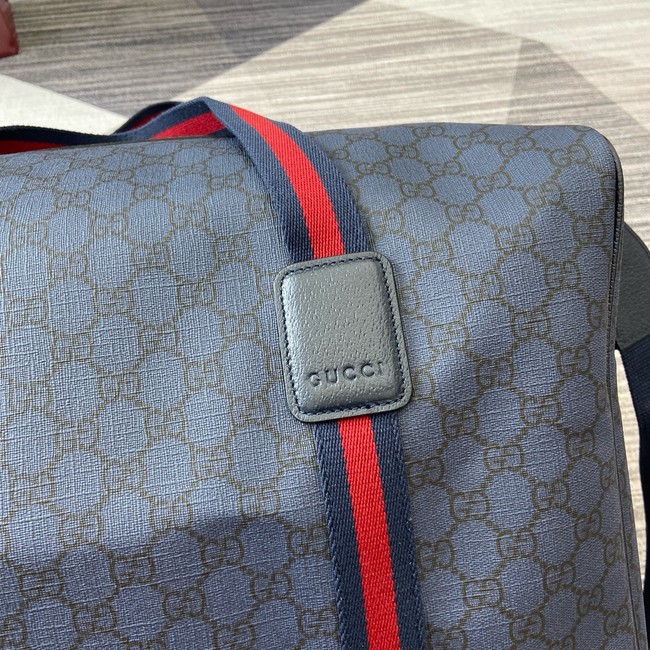 Gucci Medium duffle bag with Web 799871 dark blue GG Supreme
