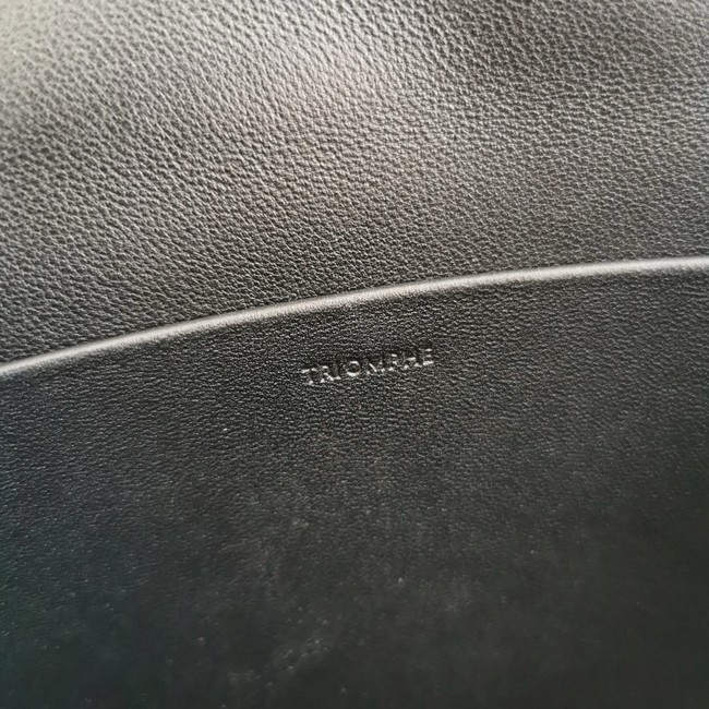 Celine CHAIN SHOULDER BAG TRIOMPHE IN SHINY CALFSKIN 197992 black&black Hardware